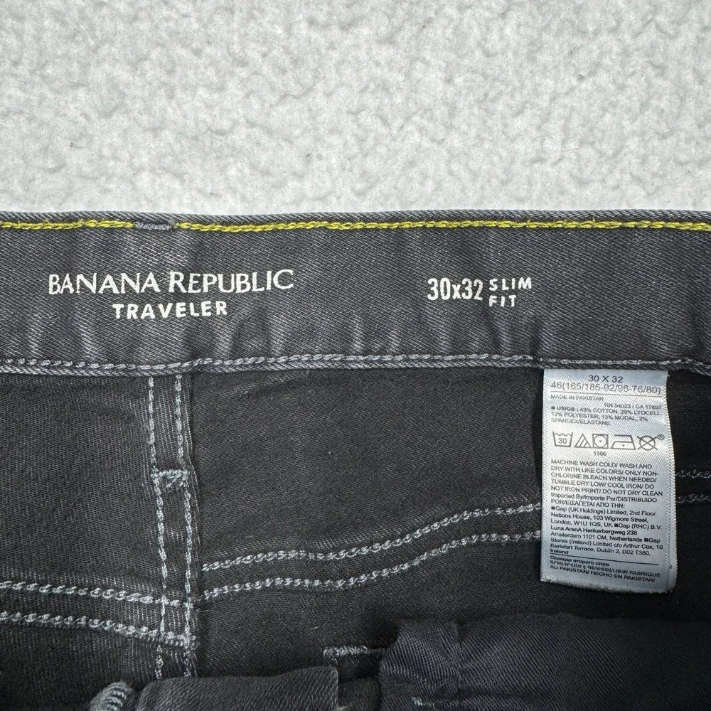 Banana Republic 5 Pocket Pant Slim Fit Stretch‎ Black Denim Men's Size 30x32